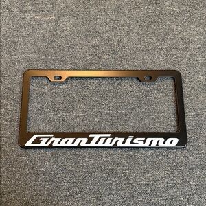 Maserati GranTurismo Black Metal License Plate Frame